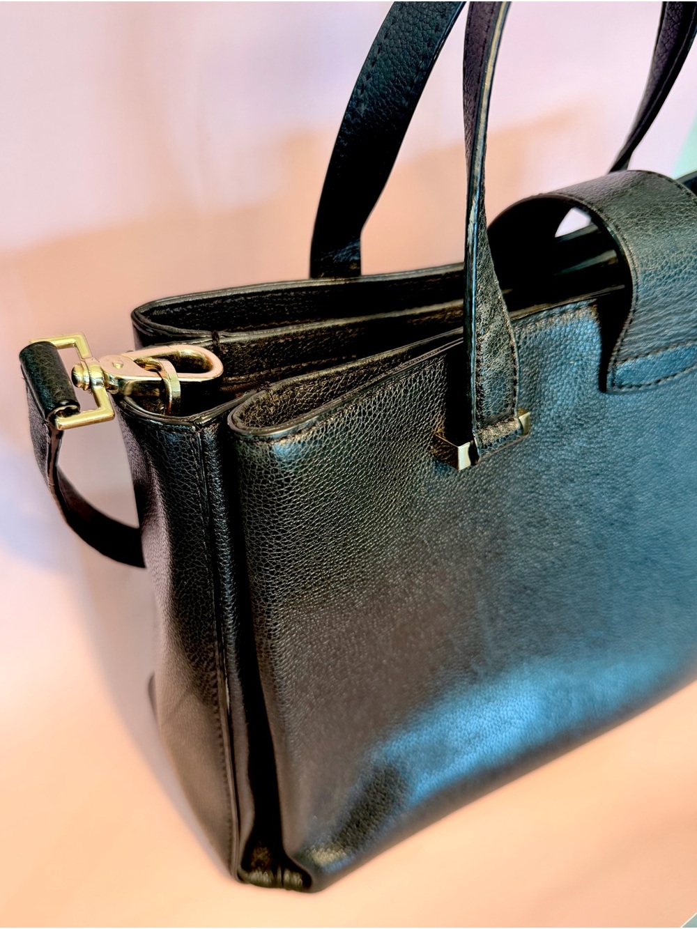kate spade Black Pebbled Leather Top-Handle Briefcase - Picture 5 of 15